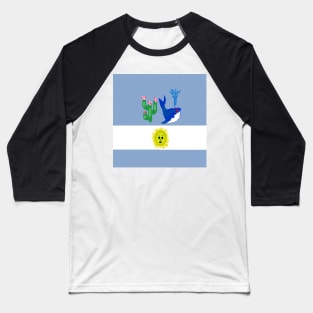 Sporty Argentina Design on White Bachground Baseball T-Shirt